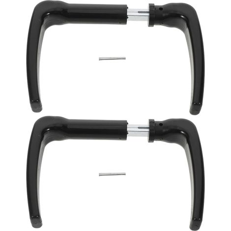 Lot de 2 Ensembles Poignée de Portail avec Goupille : Serrure de Jardin Style Européen en Fer (14,3 x 10,2 cm) - Noir (1/5)