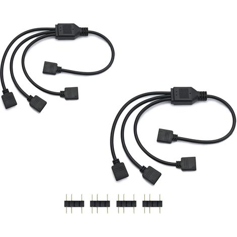 Splitter ARGB - 5 V 3 Broches - 1 Femelle vers 3 Mâles - Pour Radiateurs CPU et Ventilateurs ARGB - 30 cm