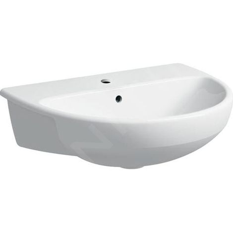 Geberit Selnova - Lavabo 550x440 mm, avec un trou de robinetterie, avec trop-plein, blanc 500.311.01.7 (1/2)