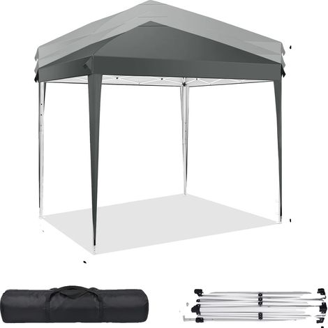 Carpa con toldo, protección contra la intemperie, fácil montaje, gris oscuro (1/2)