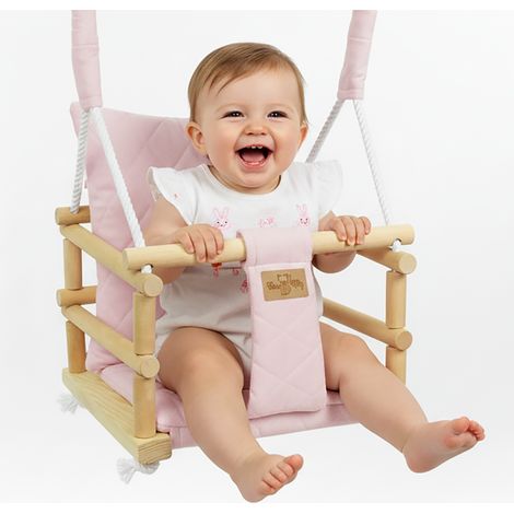 Altalena per bambini - per casa e giardino 3 in 1 - ROSA VELLUTO (1/5)