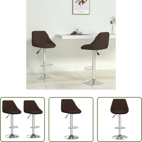 Chaise de bar - Tabourets de bar lot de 2 marron similicuir (1/5)