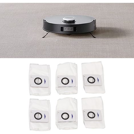 Lot de 6 sacs à poussière pour robot aspirateur Deebot X1 Omni Sacs filtrants ABS haute efficacité (1/5)