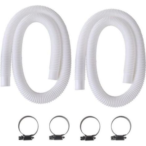 1 Tuyau de piscine, 150cm, PVC transparent, pinces en métal, pour piscine hors sol (1/4)