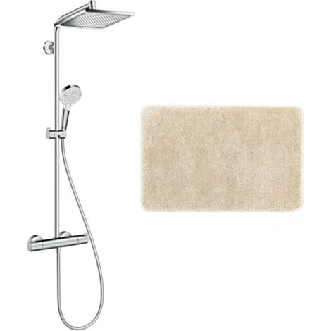 Hansgrohe Set de douche Crometta E 240 + cadeau gratuit tapis de salle de bain, beige (27271000-DBE) (1/5)