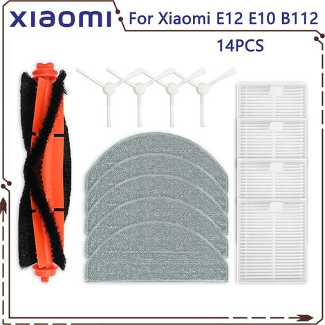 (14 pièces) Convient pour aspirateur robot S20 E12 E10 B112 : brosse principale, brosses latérales, lingette de nettoyage, filtre HEPA. Pièces de rechange pour aspirateur robot S20 E12 E10 B112. (1/4)