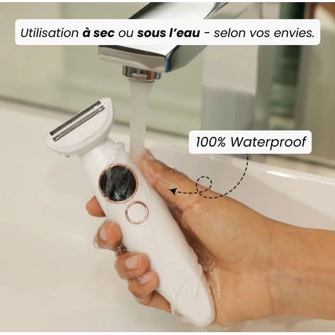 Rasoir Électrique Femme 5 en 1 Étanche IPX7 avec Écran LED, Recharge USB, Épilateur pour Bikini Aisselles Jambes