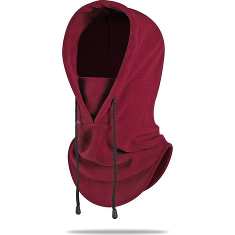 1 Pcs Chapeau Cagoule Ski Masque en Polaire Multifonction pour Temps Froid Ski Outdoor Moto Montagne Camping Randonnée Hiver (Bordeaux)33x54cm (1/5)