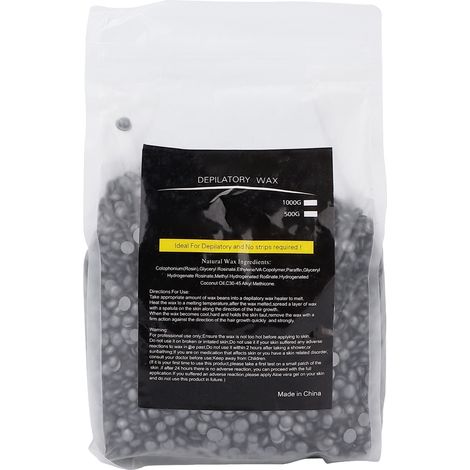 Retro Noir 1000g de perles de cire dure épilatoire pour visage, aisselles, jambes – maison & salon de beauté – dépilation efficace (1/5)