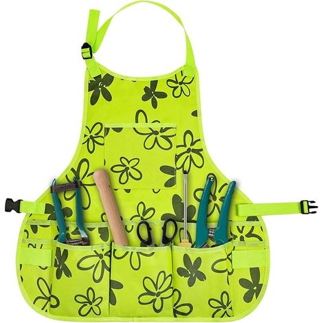 Tablier de Jardin,Tablier Mixte Multi-poches en Tissu Oxford Épaississement Outils de Jardin Ceinture Multifonction Étanche Résistant à l'usure,Tablier pour Serveurs Artiste Peinture (1/5)
