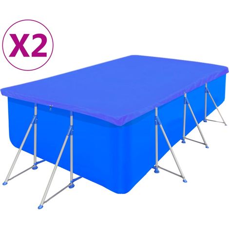 Poolabdeckungen 2 Stk. PE Rechteckig 90 g/m² 400x207 cm