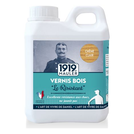 Vernis bois "Le Résistant" 1919 BY MAULER 0,5L chêne foncé (1/3)
