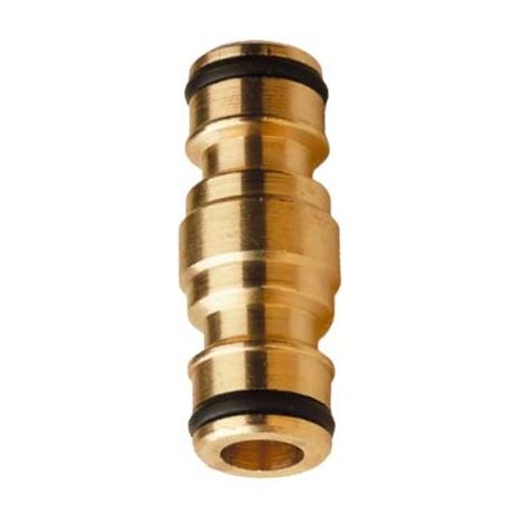 Raccordo connettore a due innesti in ottone