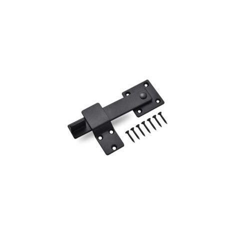 Loquet de porte en acier inoxydable, serrure de porte coulissante, serrure de porte basculante avec vis de réglage, loquet noir - Crezuo