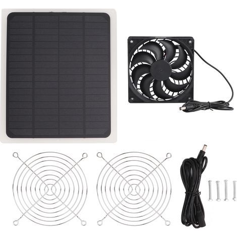 Ventilateur Solaire 10W pour Serre, Poulailler, Maison de Chien - Kit de Ventilation Étanche (1/5)
