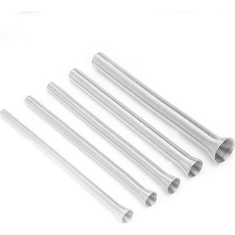 Lot de 5 tubes ressort flexibles en acier 21cm pour cintrer gaines PVC et fils électriques (1/5)
