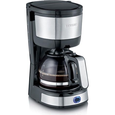 Cafetrière filtre, 750W, Jusqu'à 4 tasses, filtre permanent lavable, porte filtre amovible, Plaque chauffante, Inox/Noir, KA 4808 (1/5)