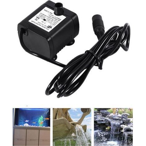 Mini pompe à eau (420 L/H, 5 W), pompe d'aquarium ultra silencieuse pour bassin, fontaine, statues, hydroponique (1/5)