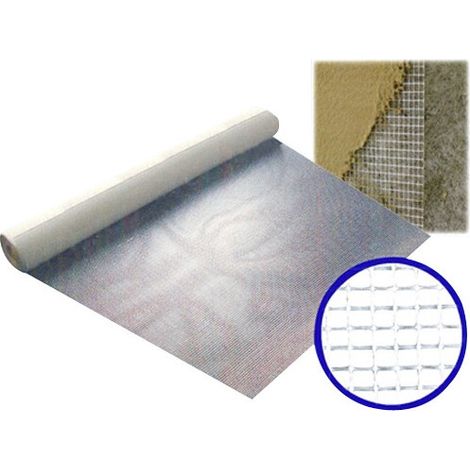 Red de malla ligera para enlucido Brixo 50 m – Malla 4x5 mm – Fibra de vidrio blanca – Interiores