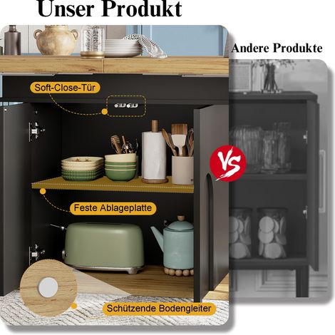 Table à manger extensible en MDF et métal avec plateau télescopique, rangement et fermeture douce pour cuisine et salon (1/5)
