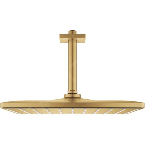 Grohe Rainshower Mono 310 Cube Ensemble douche de tête et bras plafonnier 142 mm, 1 jet Doré, 26566GN0 (1/5)