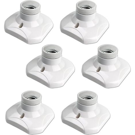 Lot de 6 douilles de plafond E27 à visser, douille de garage E27, AC 220-240 V, support de douille pour ampoule LED, socle de plafond, douille E27, so (1/5)