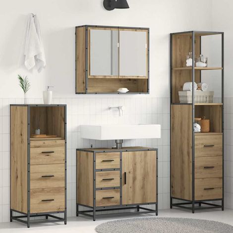 vidaXL Badezimmermöbel-Set 4 Stk. Artisan-Eiche 65 x 33 x 60 cm (1/5)