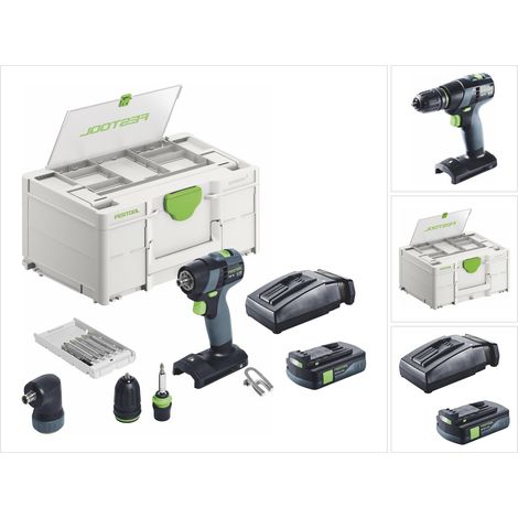 Festool TXS 18-Basic-Set Perceuse-visseuse sans fil 18 V 40 Nm Brushless + 1x batterie 3,0 Ah + chargeur + Systainer