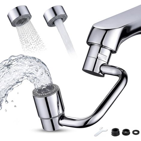 Prolunga per rubinetto da cucina a 1080° con 2 modalità di aerazione, prolunga per rubinetto Ugello di prolunga per rubinetto, aeratore per rubinetto, risparmio idrico per rubinetto da cucina e bagno (1/5)