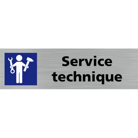 Pictogramme SERVICE TECHNIQUE (Q0377).- Adhésif aspect aluminium brossé - (1/5)