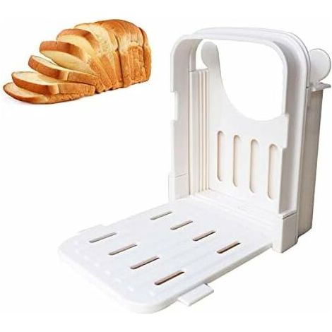 DEESSE SHOP - Grille à trancher le pain, conducteur de sandwich/toast multifonctionnel, trancheuse manuelle pliable et réglable pour couper 4 épaisseurs de pain rapidement et en toute sécurité (1/5)