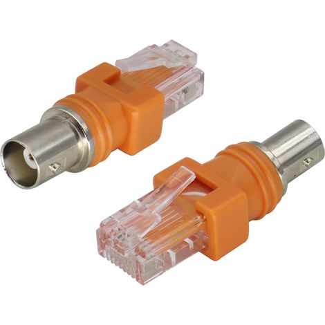 Adaptateur Coaxial RJ45 Mâle à BNC Femelle pour Le Test D'appareils de Test tels Que des Analyseurs,des Testeurs,ne Peut Pas Transmettre de Vidéo et Connecter des écrans(2-Pack/BNC à RJ45) (1/5)