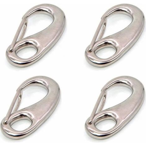 Lot de 4 Mousqueton, Acier inoxydable 304, 50mm, pour Camping et Équipement (1/4)