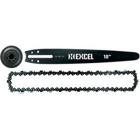 1PZ KIT BARRA CARVING+CATENA+CAMPANA FRIZIONE PER MOTOSEGA CM.25 - cm.25-10" - passo 1/4"-050" (mm.1,3)