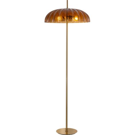 Lampe haute art déco en cristal marron or translucide - Marron or translucide (1/5)