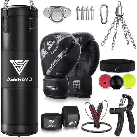Sac de Frappe pour Adultes, 120 cm, Kit avec Gants de Boxe 12 oz (1/5)