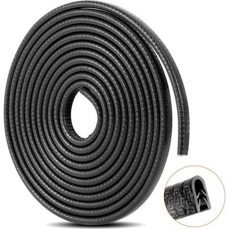 Joint de porte en caoutchouc flexible – Protection bord de porte – Profil U noir – Longueur 5M – Résistant aux chocs et à la chaleur (1/5)