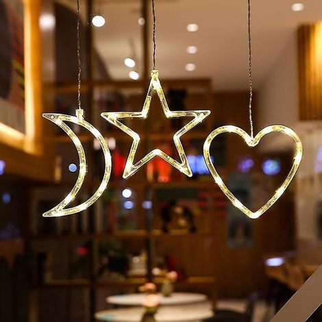 Guirlandes lumineuses à ventouses pour vitrines de centres commerciaux (3 pièces)