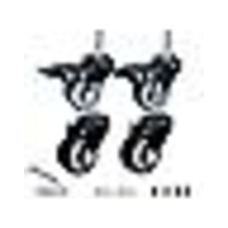 Lot de 4 roulettes robustes avec freins et vis – Roulettes de 40 mm – Roues de chariot pivotantes en caoutchouc PU pour roulettes de meubles, roulettes noires (1/5)