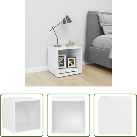 Fernsehschrank Holz - TV-Schrank Weiß 37x35x37 cm Holzwerkstoff (1/5)