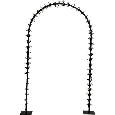 Figura luminosa di Arco, con ciuffi di led a luce bianco caldo in acrilico da 230 cm (1/3)