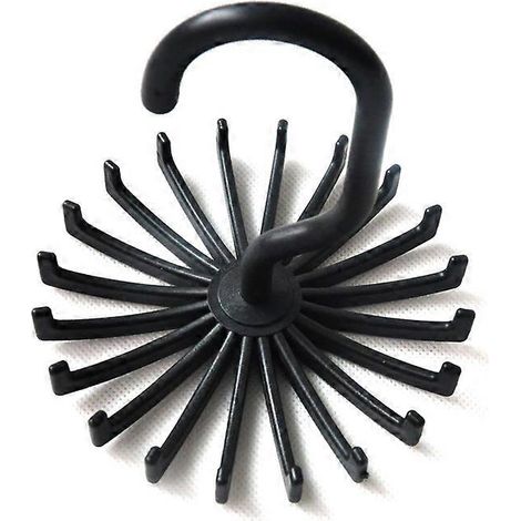 Lot de 1 crochet pivotant pour foulard, crochets pivotants à 360 degrés pour foulards, ceintures, cravates, accessoires de rangement de garde-robe (noir) (1/5)
