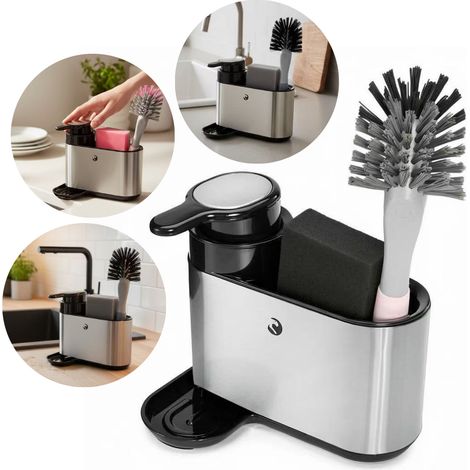 Dispensador de detergente líquido para lavavajillas de acero inoxidable (1/5)