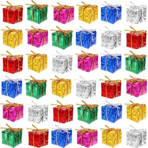 30pcs Petits Coffrets Cadeaux pour Sapin de Noël - Mini Pendentifs Décoratifs Miniatures pour Décoration de Noël (1/5)