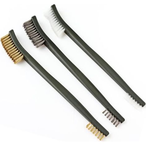 Brosse de nettoyage - Métalliques - 3 pcs - Acier, laiton, nylon - Nettoyage rouille et peinture (1/4)