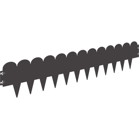 Rasenkante spitz & rund oben 20 stk. 103x20cm Stahl Schwarz vidaXL (1/5)