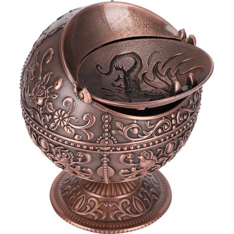 Cendrier globe dragon volant rétro créatif avec couvercle, coupe-vent, personnalisé et tendance, décoration artisanale. (1/5)