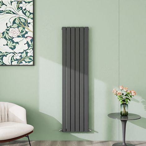 AICA 1600x408mm Anthracite Vertical Designer Radiator Single Flat Panel Heating UK