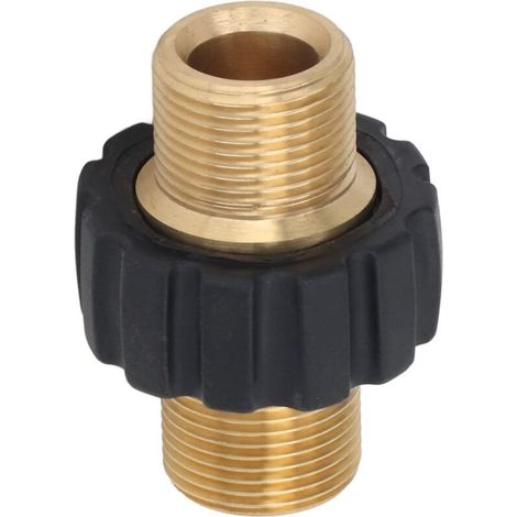 1 adaptateur de nettoyeur haute pression, 5000 PSI, laiton et caoutchouc, pour poignée de pistolet et tuyau d'extension, accessoire de nettoyage (1/4)