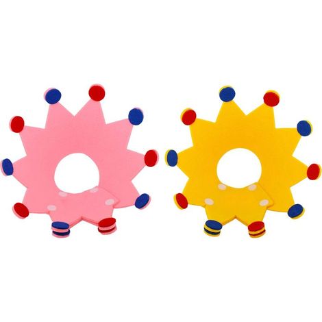 Lot de 2 colliers pour animaux Elizabeth Loop en feutre - Couronne rose + Couronne jaune - Taille M (1/5)
